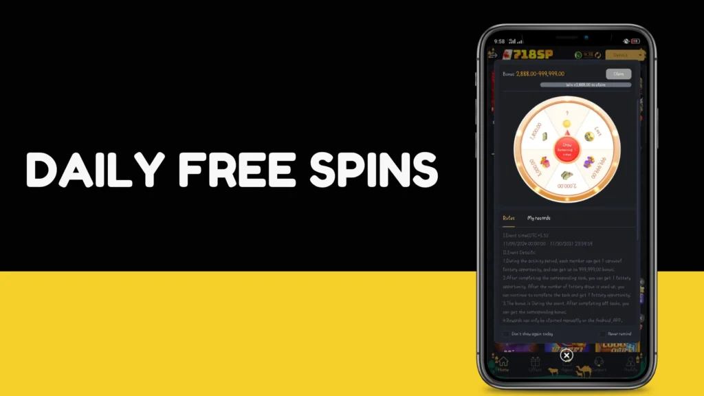 718sp free spins